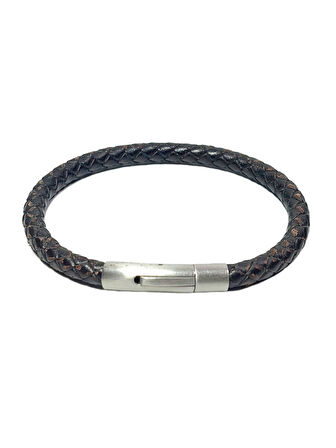 JTAW25BLK1578 HAKİKİ DANA DERİSİ KAHVERENGİ PASLANMAZ ÇELİK KAPAMA GARANTİLİ HEDİYE KUTULU JANTİ DERİ BİLEKLİK