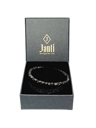 JTAW25BLK1582 LAV ve HEMATİT DOĞALTAŞ ESNEK TASARIM SİYAH GRİ GARANTİLİ HEDİYE KUTULU JANTİ DOĞALTAŞ BİLEKLİK