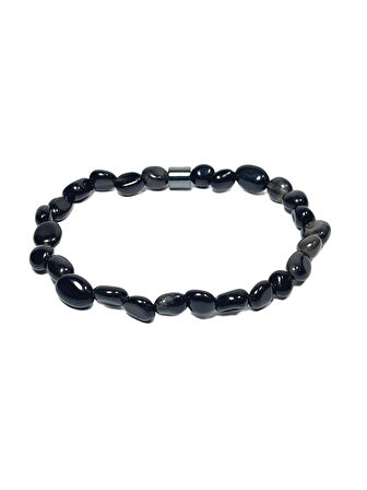 JTAW25BLK1588 ONYX ve HEMATİT DOĞALTAŞ ESNEK TASARIM SİYAH GARANTİLİ HEDİYE KUTULU JANTİ DOĞALTAŞ BİLEKLİK