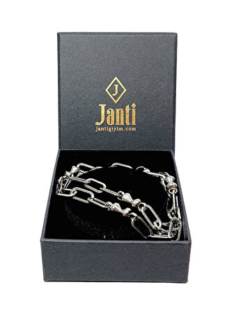 JTAW25KLY1594 ATAÇ HADES TASARIM DESEN MODEL GRİ ZİNCİR PASLANMAZ ÇELİK GARANTİLİ HEDİYE KUTULU JANTİ ÇELİK KOLYE