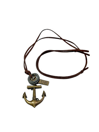 JTAW25KLY1602 ÇAPA MODEL ALAŞIMLI METAL SUNİ DERİ TASARIM KAHVERENGİ GARANTİLİ HEDİYE KUTULU JANTİ KOLYE