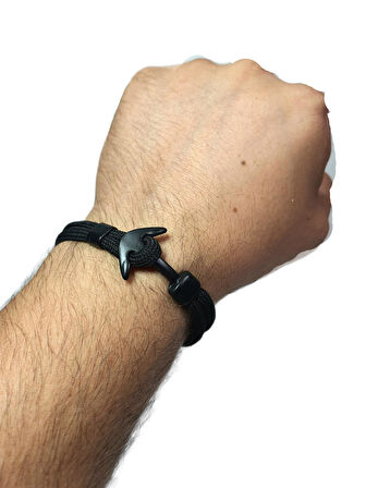 JTAW25BLK1603 ÇAPAMODEL İPLİ TASARIM SİYAH  JANTİ BİLEKLİK