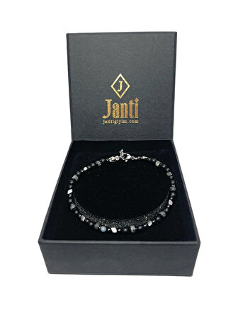 JTAW25BLK1608 ONYX HEMATİT DOĞALTAŞ ALAŞIMLI PASLANMAZ METAL SİYAH GARANTİLİ HEDİYE KUTULU JANTİ BİLEKLİK