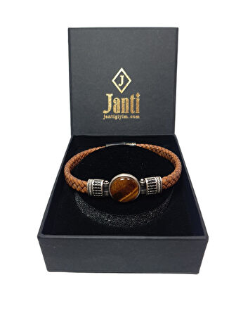 JTAW25BLK1610 HAKİKİ DERİ ZİRKON TAŞLI ALAŞIMLI METAL KAPLANGÖZÜ DOĞALTAŞLI MIKNATIS KAPAMA BEJ GARANTİLİ HEDİYE KUTULU JANTİ BİLEKLİK