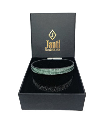 JTAW25BLK1633 HAKİKİ DERİ MIKNATIS KAPAMA SU YEŞİLİ GARANTİLİ HEDİYE KUTULU JANTİ BİLEKLİK