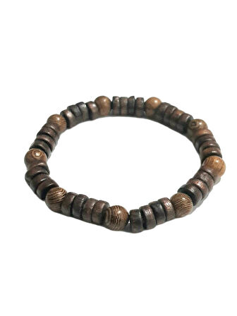 JTAW25BLK1645 8 MM MAZI AĞACI ve AHŞAP ESNEK KAHVERENGİ GARANTİLİ JANTİ BİLEKLİK