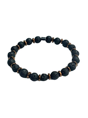 JTAW25BLK1650 8 MM LAV ve HEMATİT DOĞALTAŞ ESNEK SİYAH GARANTİLİ JANTİ BİLEKLİK