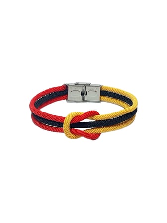 JTSS26BLK1873 PASLANMAZ ÇELİK KİLİT MİLAN İP EL YAPIMI KIRMIZI SİYAH SARI RENKLİ UNISEX BİLEKLİK GARANTİLİ KUTULU JANTİ BİLEKLİK