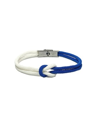 JTSS26BLK1875 PASLANMAZ ÇELİK KİLİT MİLAN İP EL YAPIMI MAVİ BEYAZ RENKLİ UNISEX BİLEKLİK GARANTİLİ KUTULU JANTİ BİLEKLİK