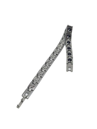 JTSS26BLK1881 PASLANMAZ ÇELİK NEGATİF İYONLU 21cm GÜMÜŞ GRİ GARANTİLİ KUTULU JANTİ BİLEKLİK