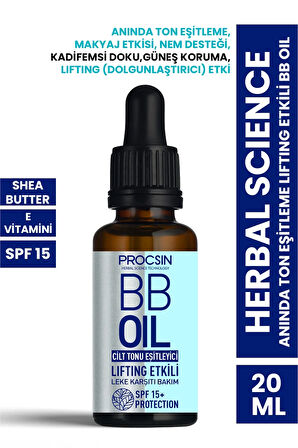 PROCSIN Herbal Science Anında Ton Eşitleme Lifting Etkili BB Oil 20 ML