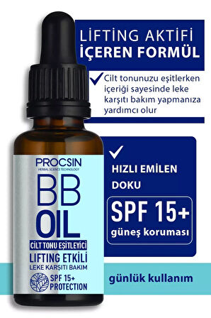PROCSIN Herbal Science Anında Ton Eşitleme Lifting Etkili BB Oil 20 ML
