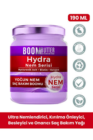 BOOM BUTTER Hydra Yoğun Nem Besleyici Kırılma Önleyici Saç Bakım Boom'u 190 ML