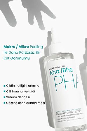 Hydro Solution Aha/bha Ve Pha Mikro Peeling Temizleyici Cilt Tonu Eşitleyici Tonik 200 ml