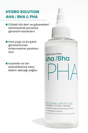 Hydro Solution Aha/bha Ve Pha Mikro Peeling Temizleyici Cilt Tonu Eşitleyici Tonik 200 ml