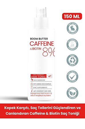 Caffeine Biotine Yavaş Uzayan Kepeklenen Saçlar için Tonik 150 ML