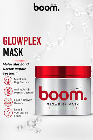 BOOM Glowplex Bağ Onarıcı Hızlı Uzamaya Yardımcı Dökülme Karşıtı Saç Maskesi 200 ml