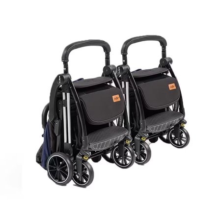 Baby2go Tulipa Cabin Otomatik Katlanan İkiz Travel Bebek Arabası / Siyah