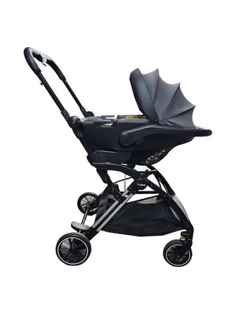 Baby2go Tulipa Cabin Otomatik Katlanan İkiz Travel Bebek Arabası / Siyah