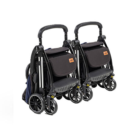 Baby2go Tulipa Cabin Otomatik Katlanan İkiz / Siyah Mavi
