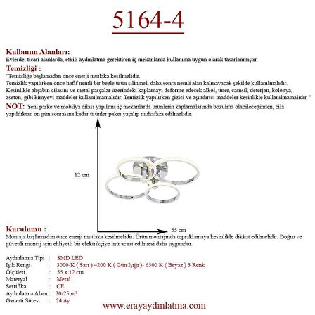 5164-4 Led 4 lü Avize