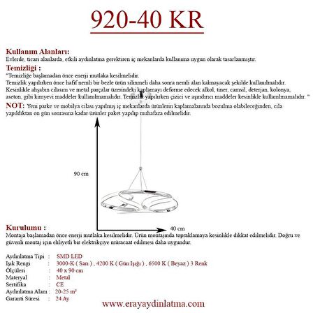 920-40 Krom Led Avize