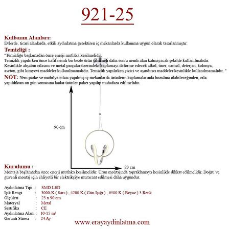 921-25 Krom Led Avize