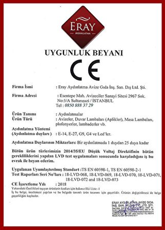 Eray Aydınlatma A001-3 Dimmer Kumandalı Led Avize