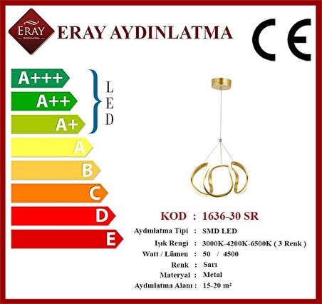 1666-30 Sarı Led Avize