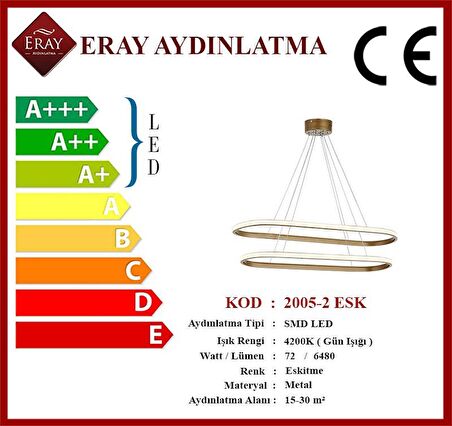 2005-2 Eskitme Elips Led Avize