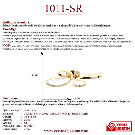 1011-SR Sarı Led Avize