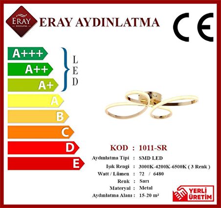 1011-SR Sarı Led Avize