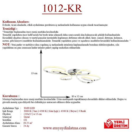 1012-KR Krom Led Avize