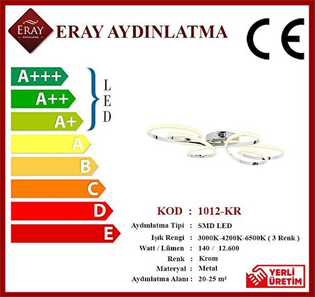 1012-KR Krom Led Avize