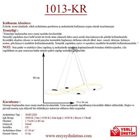 1013-KR Krom Led Avize