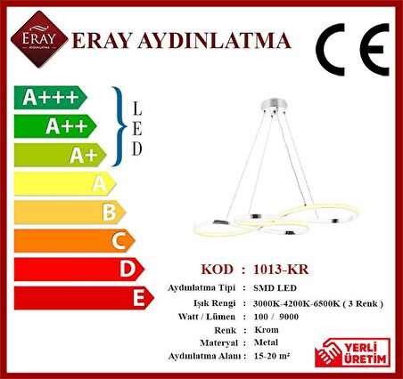 1013-KR Krom Led Avize