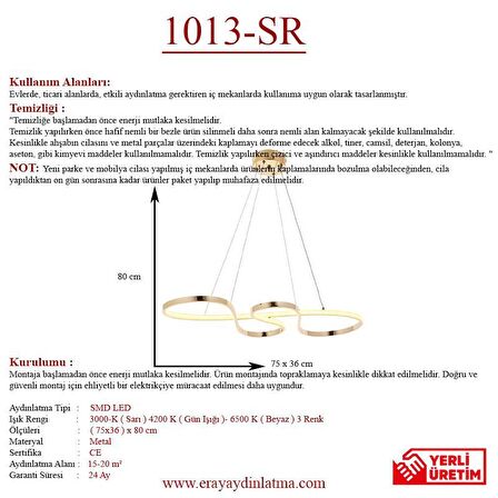 1013-SR Sarı Led Avize