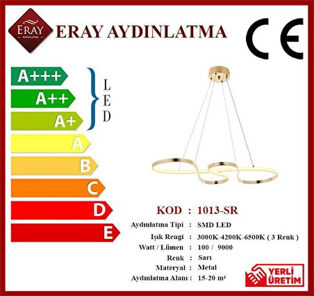 1013-SR Sarı Led Avize