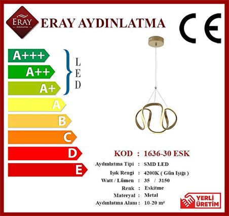 1666-30 Eskitme Led Avize