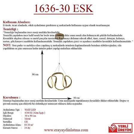 1666-30 Eskitme Led Avize