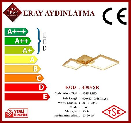 4005 Sarı Led Avize