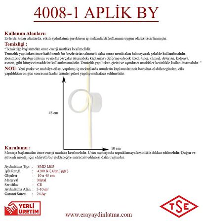 4008-1 Beyaz Led Aplik