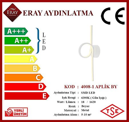 4008-1 Beyaz Led Aplik