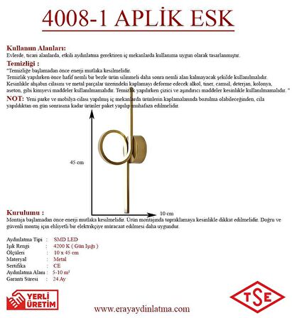 4008-1 Eskitme Led Aplik