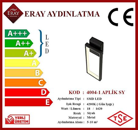 4004-1 Siyah Led Aplik