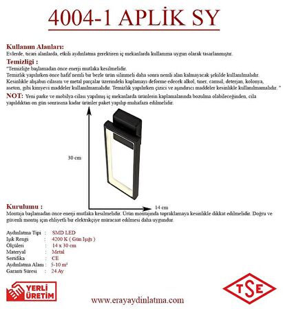 4004-1 Siyah Led Aplik