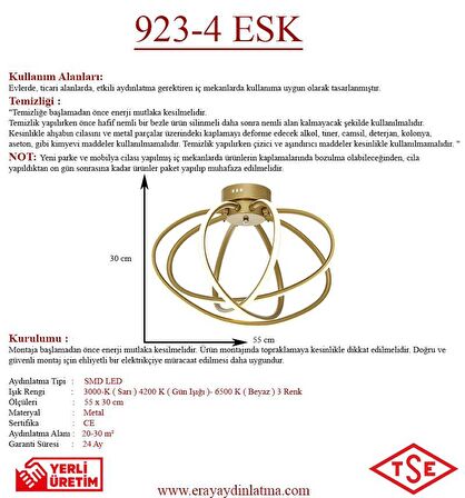 923-4 4'lü Eskitme Led Avize