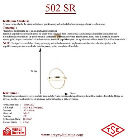 502 Sarı Led Avize