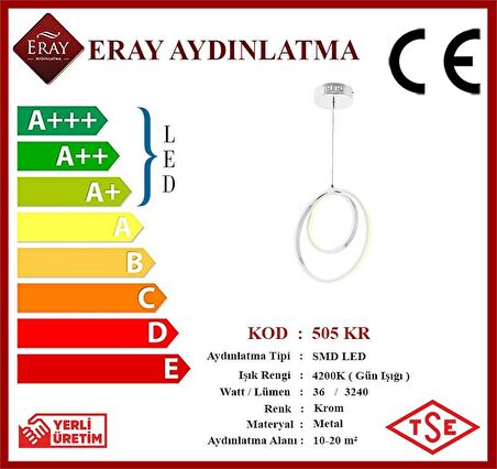 505 Krom Led Avize
