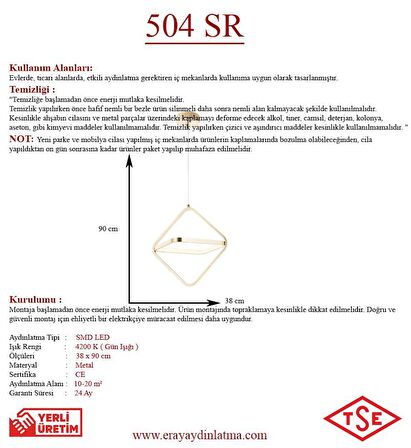 504 Sarı Led Avize